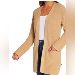 GAP Open-Front Ribbed Knit Cardigan Sweater in Oatmeal Gray – Size XL‎